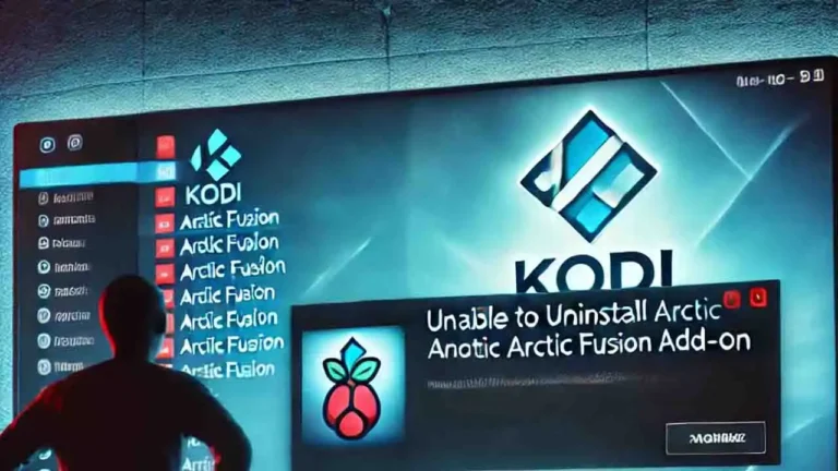 Error message displayed on Kodi interface while attempting to uninstall an addon.